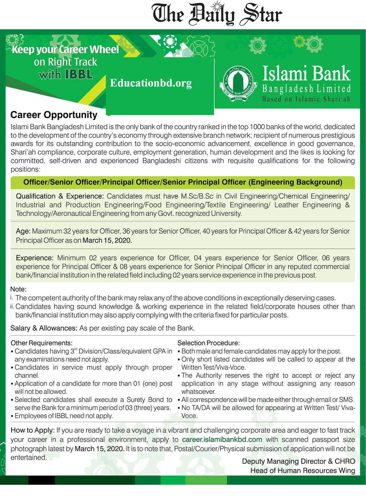 Islami Bank Job Circular 2020