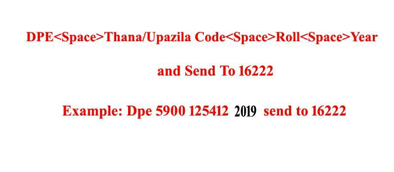 PSC Result 2019 Dhaka Board SMS Format